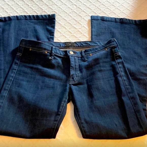 MOTHER Dark Indigo Flare Wide-Leg Jeans - Picture 7 of 8